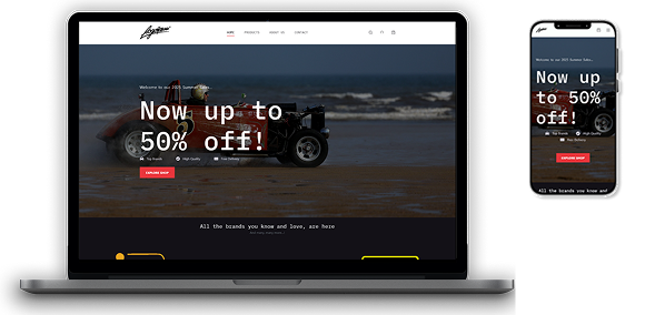 A laptop and a smartphone showcasing the website